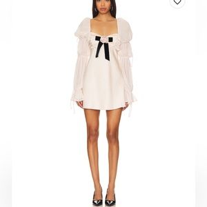 For Love and Lemons Julian Mini Dress in Pearl